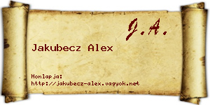 Jakubecz Alex névjegykártya