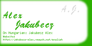 alex jakubecz business card